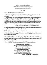 Đề kiểm tra một tiết (Tiết 48) môn Ngữ văn Lớp 9 - Phần Truyện trung đại